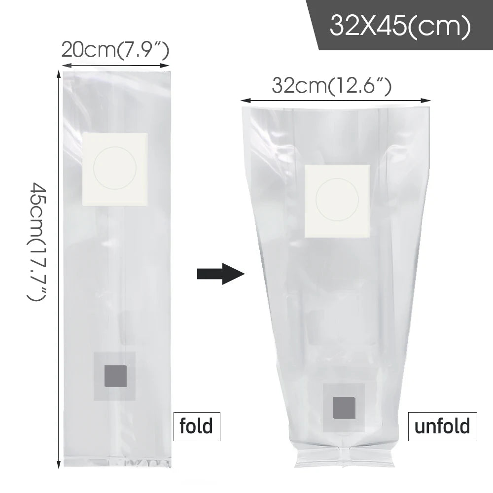 10pcs PP Sterilized Hydrated Grain Bag w/Self-Healing Injection Port 0.2μm Filter Patch Autoclaving Substrate Mushroom Spawn Bag