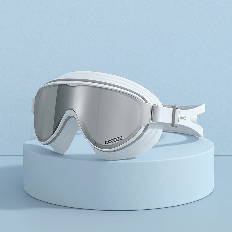 COPOZZ Large Frame Adults Swimming Goggles Professional Anti-Fog Sports Swim Eyewear Waterproof Swimming Glasses For Men Women