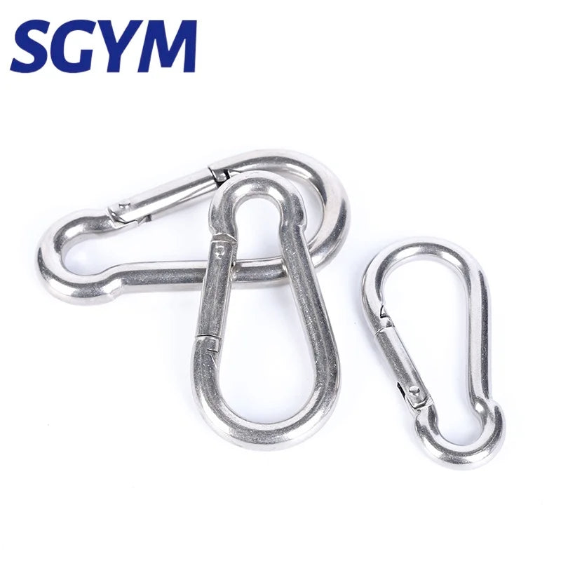 Carabiner Clip Stainless Steel 304 M4 M5 M6 M7 M8 M10 M11 M12 Locking Durable Spring Snap Hook Carabiner Clips for Outdoor