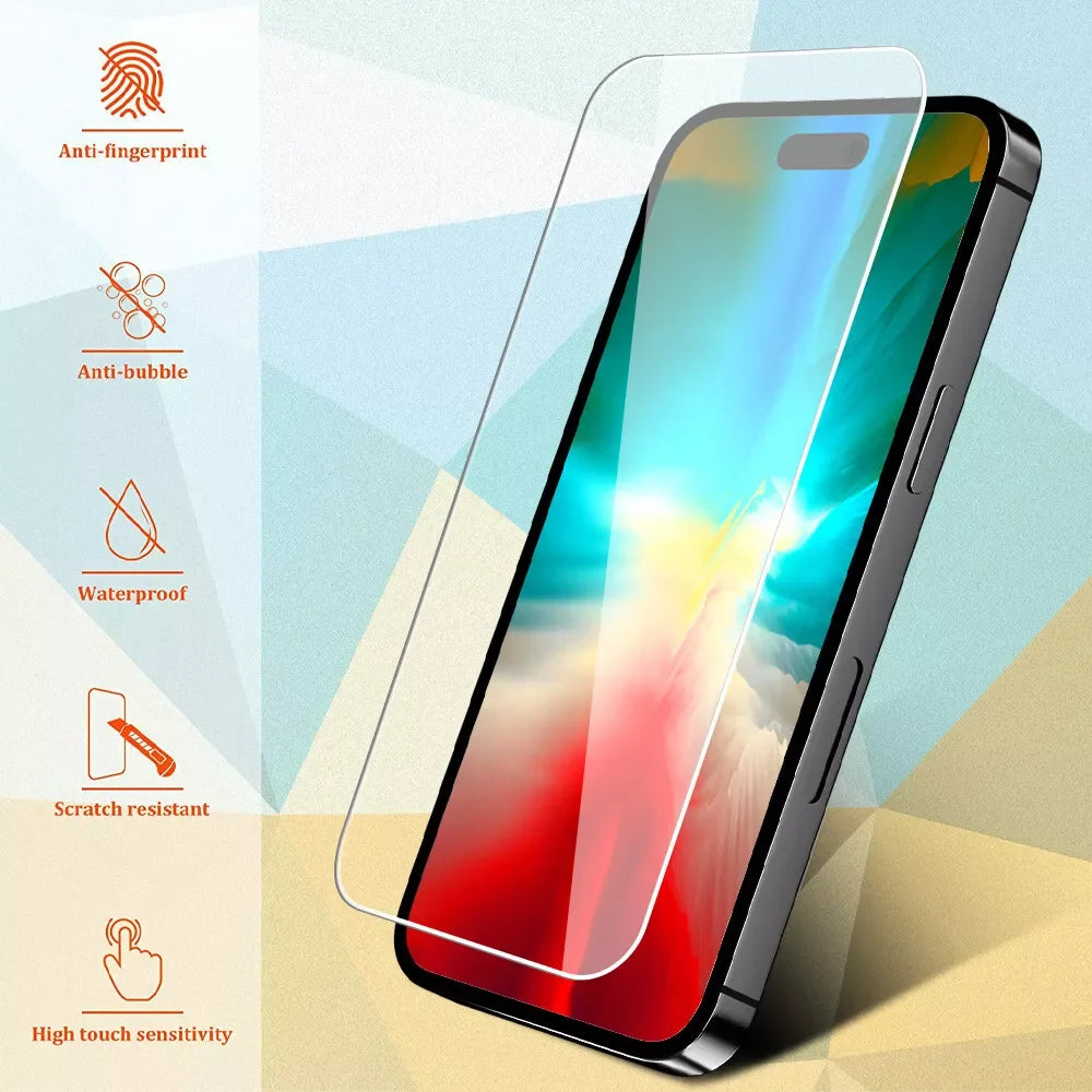 5pcs Tempered Glass For iPhone 15 Pro Max Screen Protector For iphone 7 8 11 12 13 14 Plus X XR XS Max Mini Protective Glass - KiwisLove