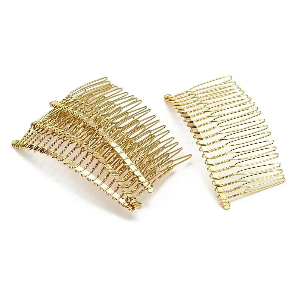 10Pcs 20 Teeth DIY Metal Hair Comb Claw Hairpins for Wedding Jewelry Making Findings Handmade Comb Base Bridal Accessories - KiwisLove