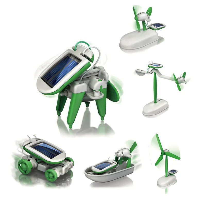 6-In-1 Solar-Power Robot Kit Assembling Ship Fan Windmill Car Toys Scientific Lab DIY Kids Educational Gadgets - KiwisLove