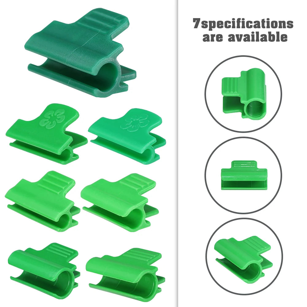 10PCS 5-20mm Thickened Greenhouse Film Plant Support Clamps Garden Shed Row Cover Net Tunnel Hoop Plastic Green Sunshade Frame