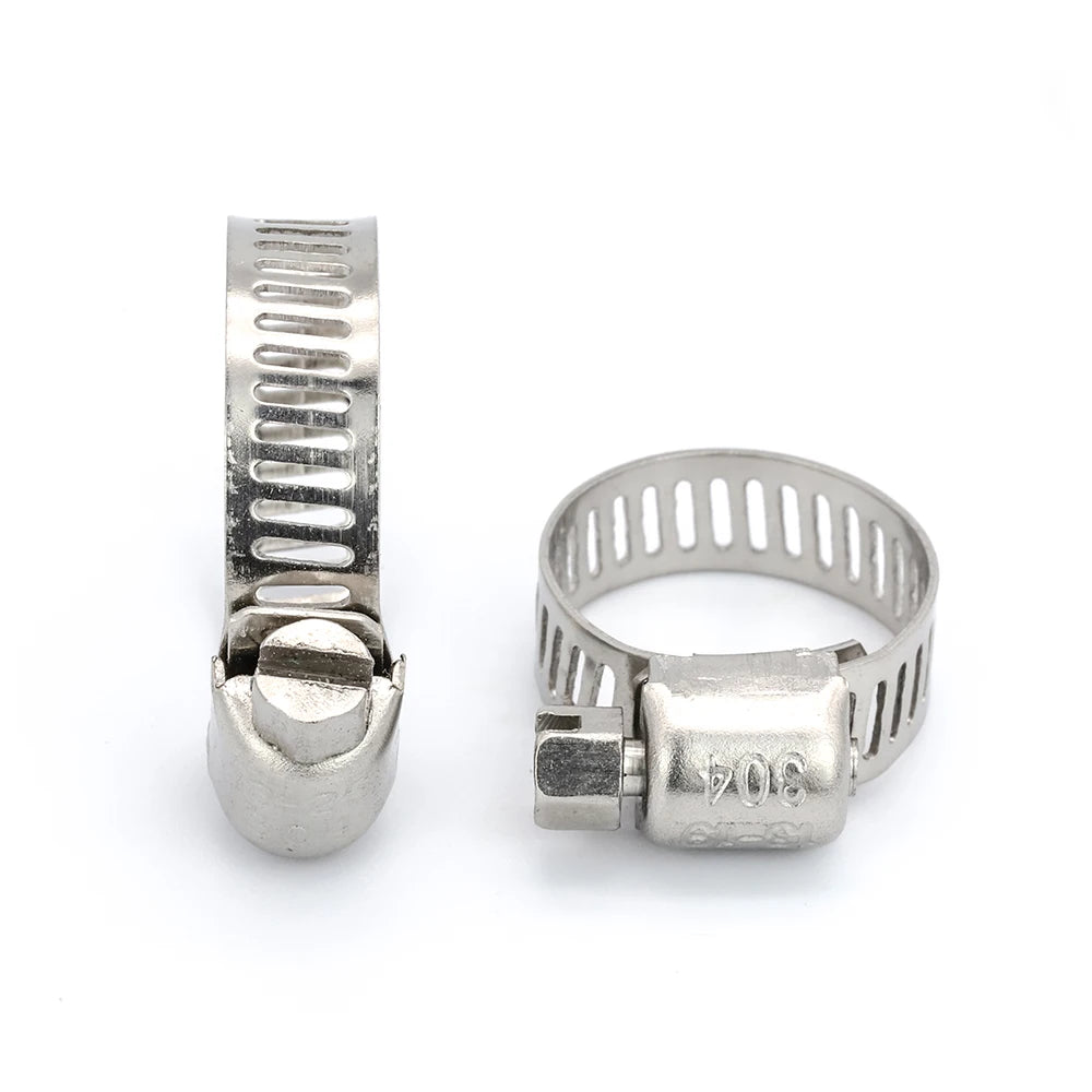 NINDEJIN 3-10pcs hose clamp adjustable 6-311mm Stainless Steel worm gear hose clip hose lock for water pipe plumbing