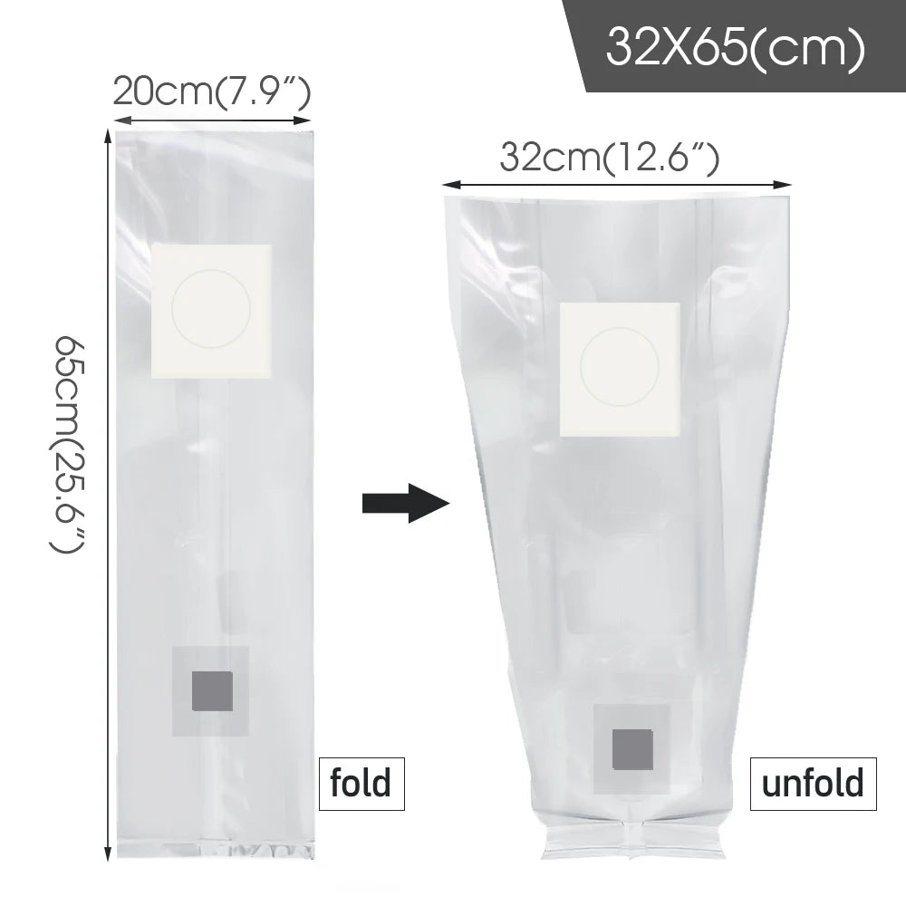 10pcs PP Sterilized Hydrated Grain Bag w/Self-Healing Injection Port 0.2μm Filter Patch Autoclaving Substrate Mushroom Spawn Bag