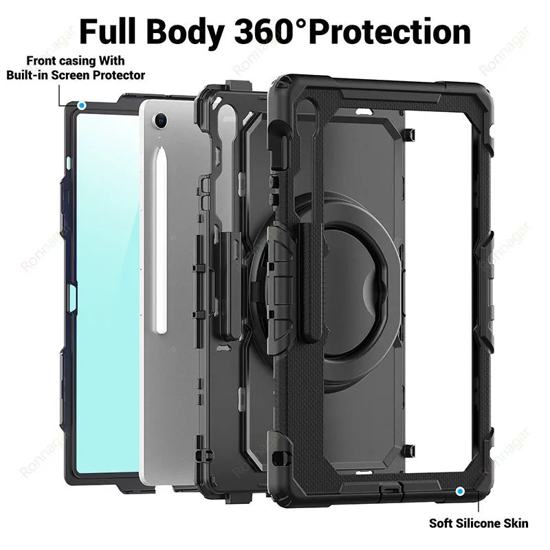 Compatible with Samsung Galaxy Tab S10 FE+ 13.1 inch SM-X620/X626B Case Heavy Armor Shockproof Drop Funda S10 fe + 13.1" Cover