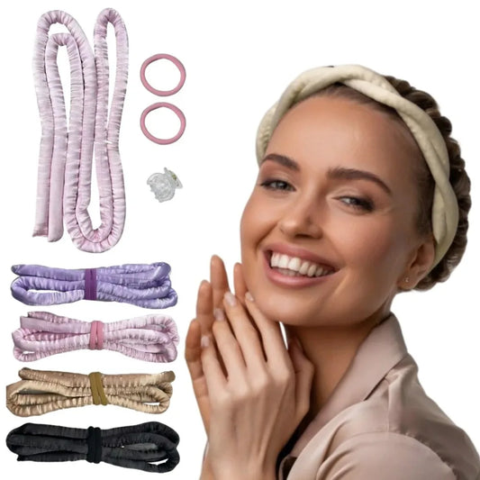 Heatless Curling Rod Headband Soft Hair Curlers No Heat Hair Rollers Lazy Silk Curls Sleeping Headband Ties Hair Styling Tools - KiwisLove