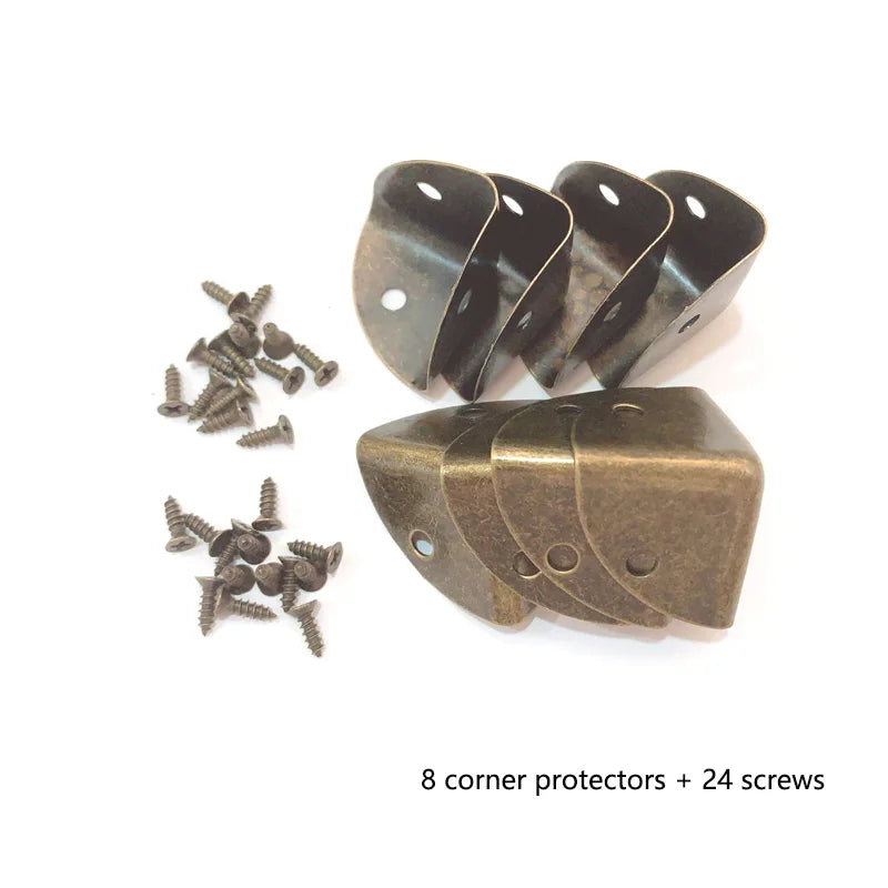 4-8pcs Antique Metal Wooden Wine Box Corner Iron Protection Case Edge Guard Gift Box Packaging Corner Cover