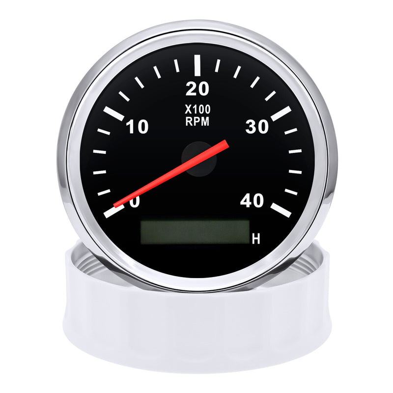 12V/24V 85mm Marine Tacho Meter Gauge LCD Digital Hourmeter Boat Tachometer 3000~8000RPM Toerenteller Hour Meter RPM Sensor - KiwisLove