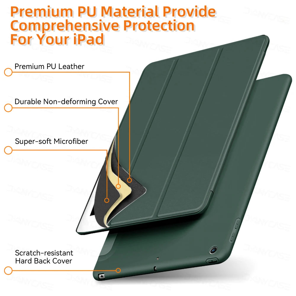 For iPad 10.2 Case 7/8/9th Generation Cover For 9.7 5/6th Air 2 Pro 11 1st/2nd/3rd/4th Air 4/5 10.9 Wake up from sleep funda - KiwisLove