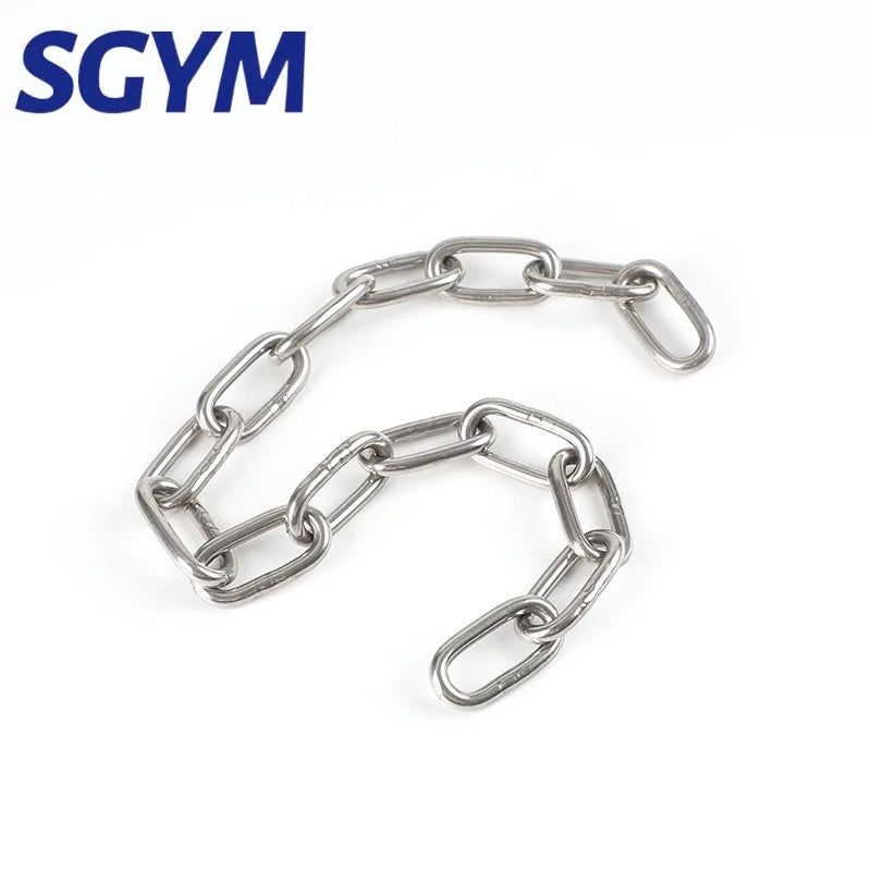 304 Stainless Steel Chain 1.2/3/4/5/6/8mm Diameter Hanging Swing Chain Lifting Pet Industry Welded Binding Chain Clothing Line