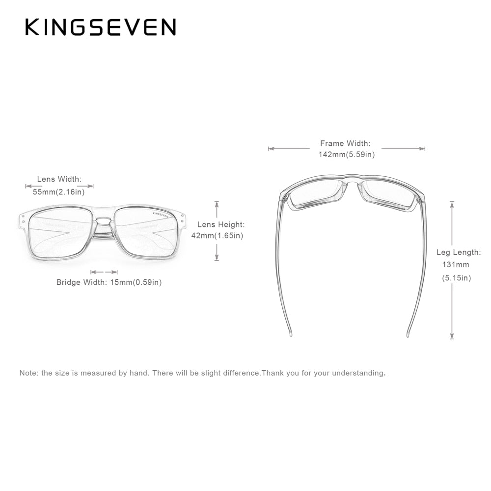 Genuine KINGSEVEN Brand Square Retro TR90 Polarized Sunglasses Women Men Carbon Fiber Pattern Design Outdoor Sports Eyewear - KiwisLove