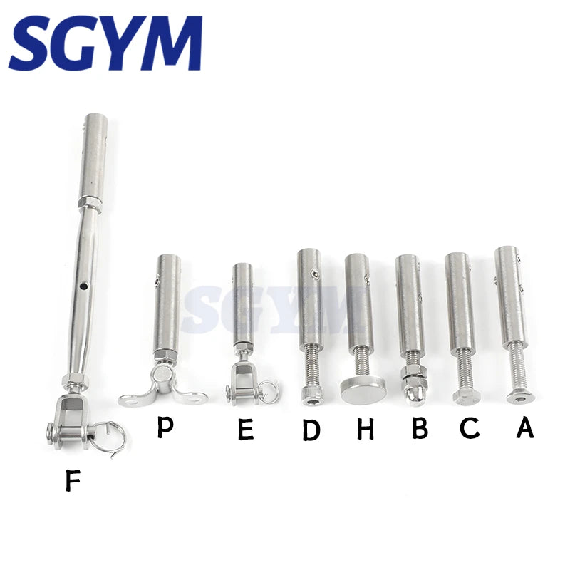 Cable Railing Wire rope Threaded Stud Tension End Fitting Toggle Anchor Terminal Cross Clip Clamp with Hexagon Grub Screw Bolts