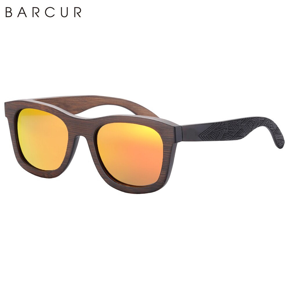 BARCUR Stylish Wooden Sunglasses Brown ECO-Friendly Polarized Square Sun Glasses Men Light Weight Classic Vintage Women Eyewear - KiwisLove