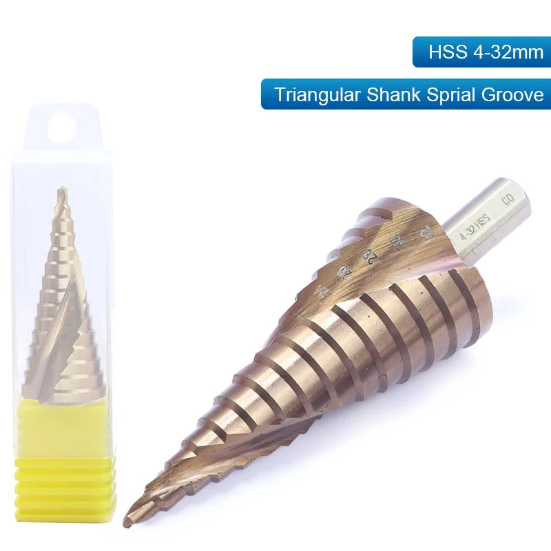 NINDEJIN M35 Cobalt Step Drill Bit 4-32mm Triangular Hex HSS Step Drill Bit for Stainless Steel Hole Drill Metal Aluminum Wood - KiwisLove
