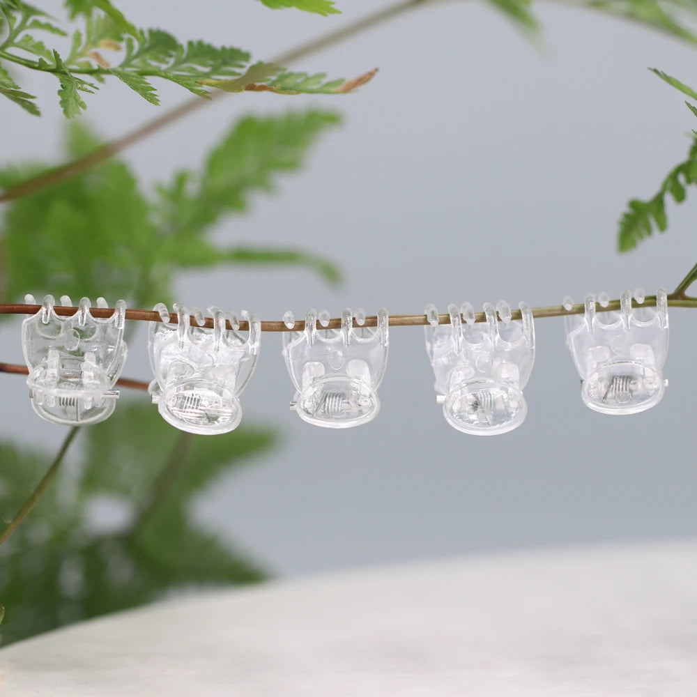 30/50PCS Transparent Garden Plant Clips Clear Plastic 6-Claw Orchid Clamp Flower Climbing Stem Butterfly Decorative  Support Too