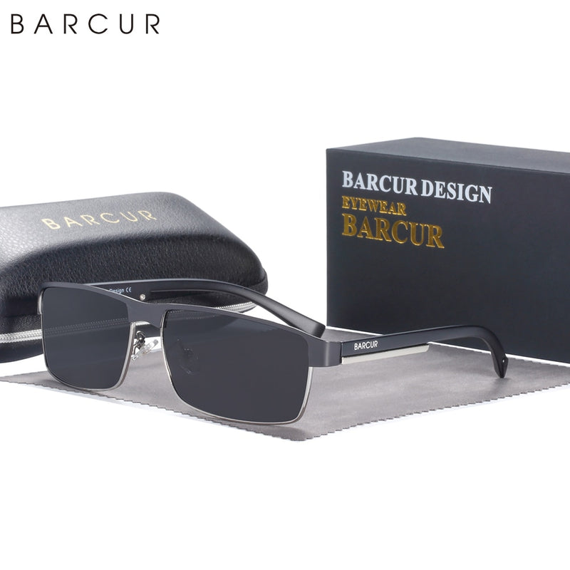 BARCUR Original Rectangle Business Sunglasses for Men Driving Hiking Sports Sun Glasses for Women Fashion Shades Oculos De Sol - KiwisLove