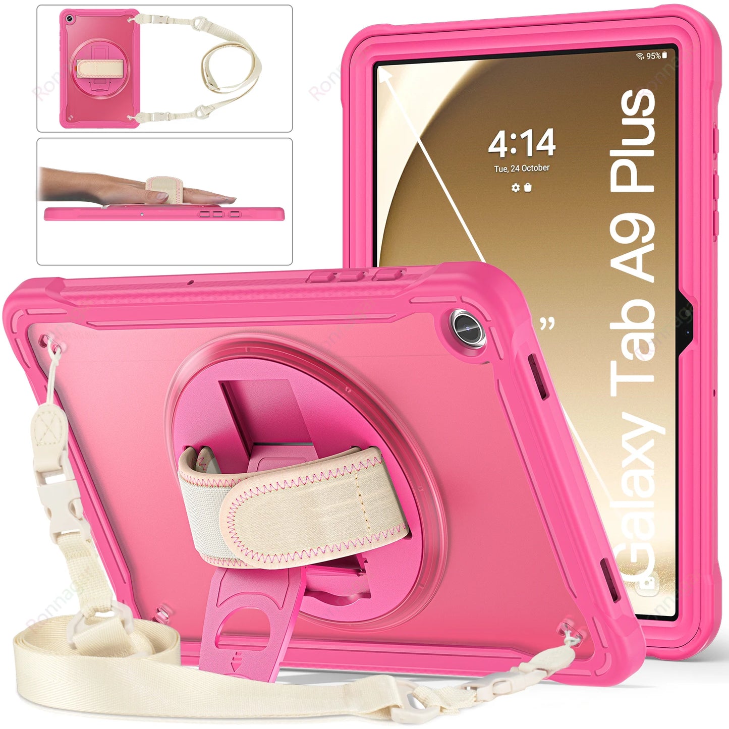 New Light Shockproof Rugged Cover for Samsung Tab A9 Plus 11 Inch 2023 Cases Galaxy Tablet A9+ 11" 5G Stand Hand& Shoulder Strap