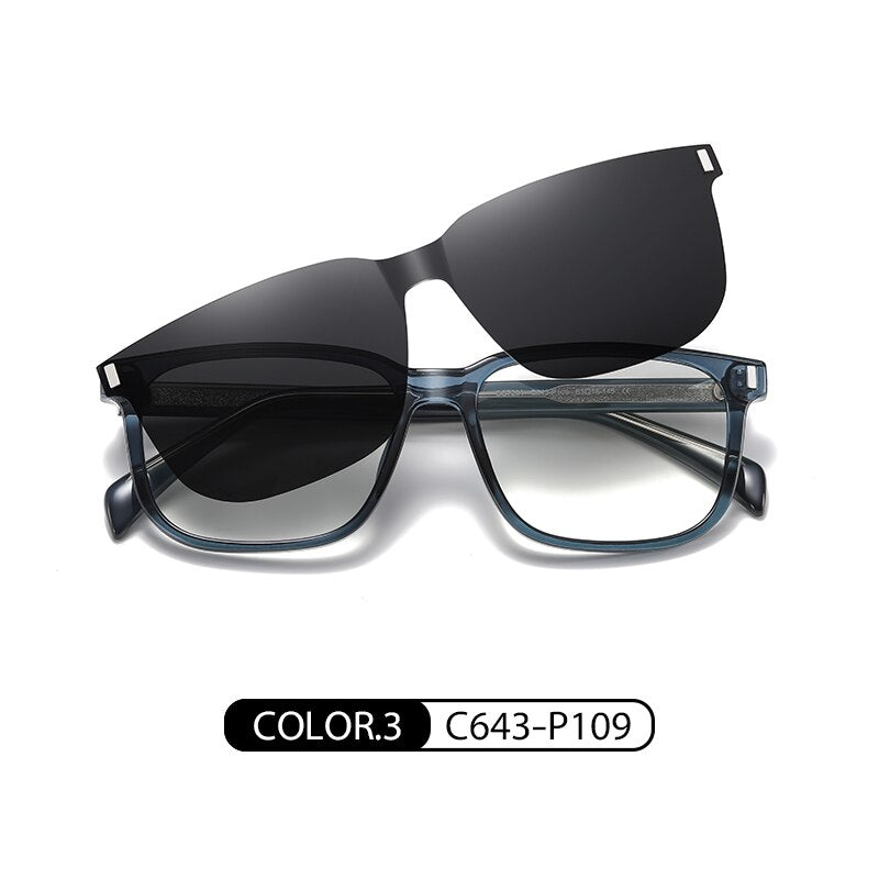 Anti-Blue Light Lens One Glasses Two Usage Computer Eyeglasses Fashion Polarized Protection Magnetic Suction Set Of Sunglasses - KiwisLove