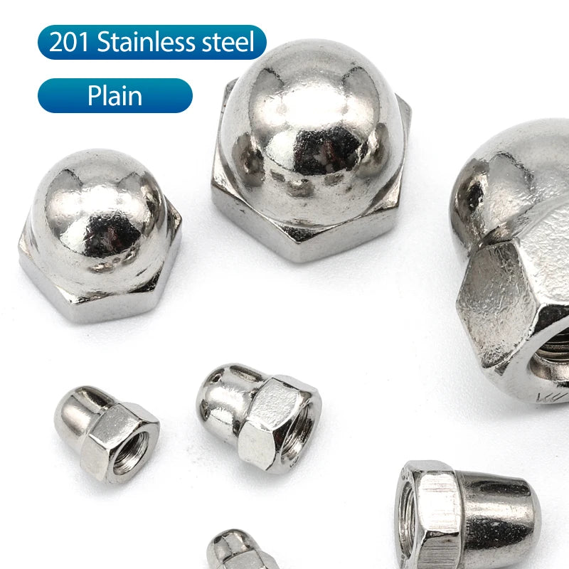NINDEJIN Acorn Cap Nut M3 M4 M5 M6 M8 M10 M12 M14 M16 M18 Stainless Steel Decorative Dome Cap Nuts Blind Nuts