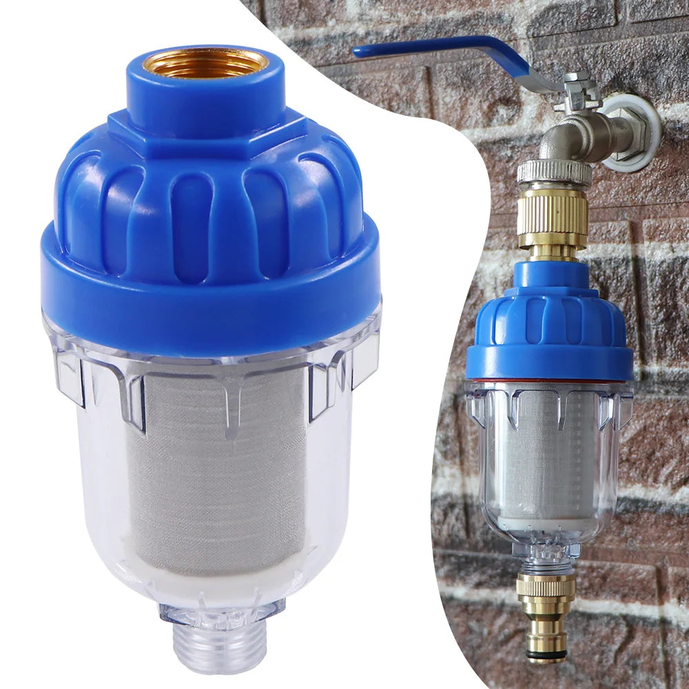 1pc 1/2" 40μm Prefilter Garden Tap Faucet Filter with 316 Stainless Steel Screen Strainer Impurities for Kitchen Bathroom Courty