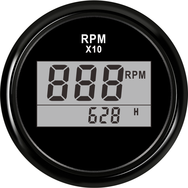 85mm REV Counter Car Boat tachometer + sensor Car Truck Tacho Marine RPM Meter with LCD Hourmeter 4000 RPM Red Backlight 12V/24V - KiwisLove