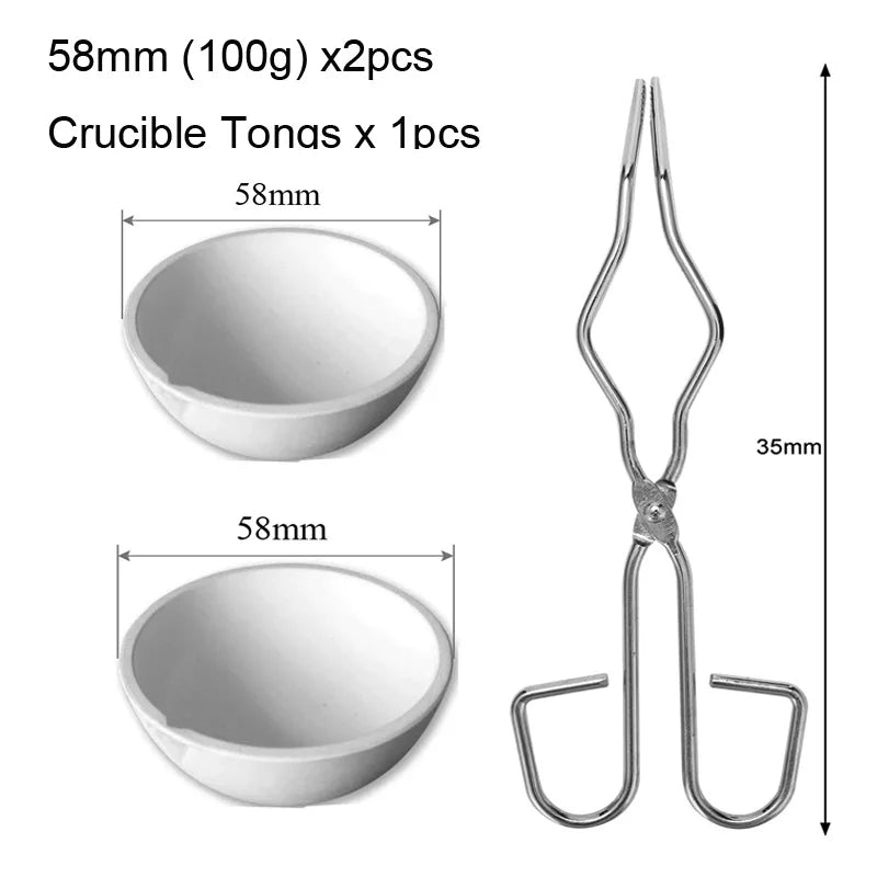 100g-2500g Quartz bowl crucible High Temperature Furnace Melting Casting Refining Silver Jewelry tools