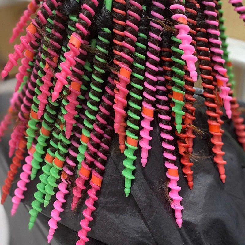 20Pcs Set Multi Hair Perm Rods Random Color Long Spiral Hair Curler Roller Hair Perm Rods Hairdressing Styling Tool