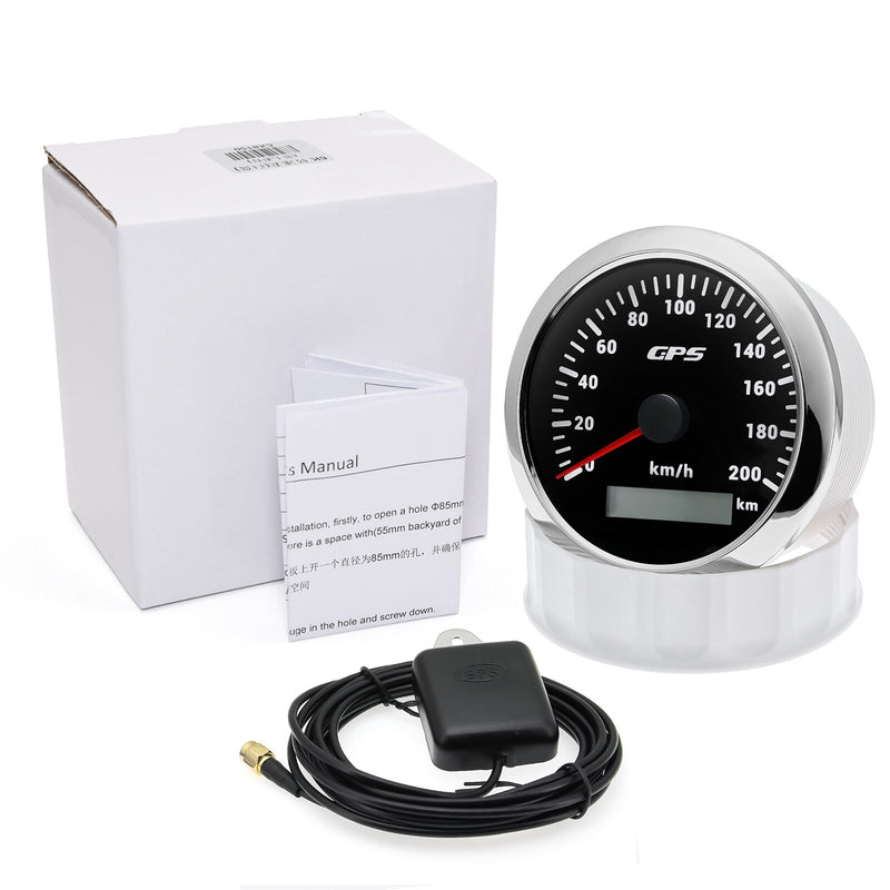 Waterproof 200km/h 120kmh 80km/h 85mm GPS Speedometer With Antenna Speed Meter 7 Colors Backlight For Motorcycle Yacht Boat Car - KiwisLove