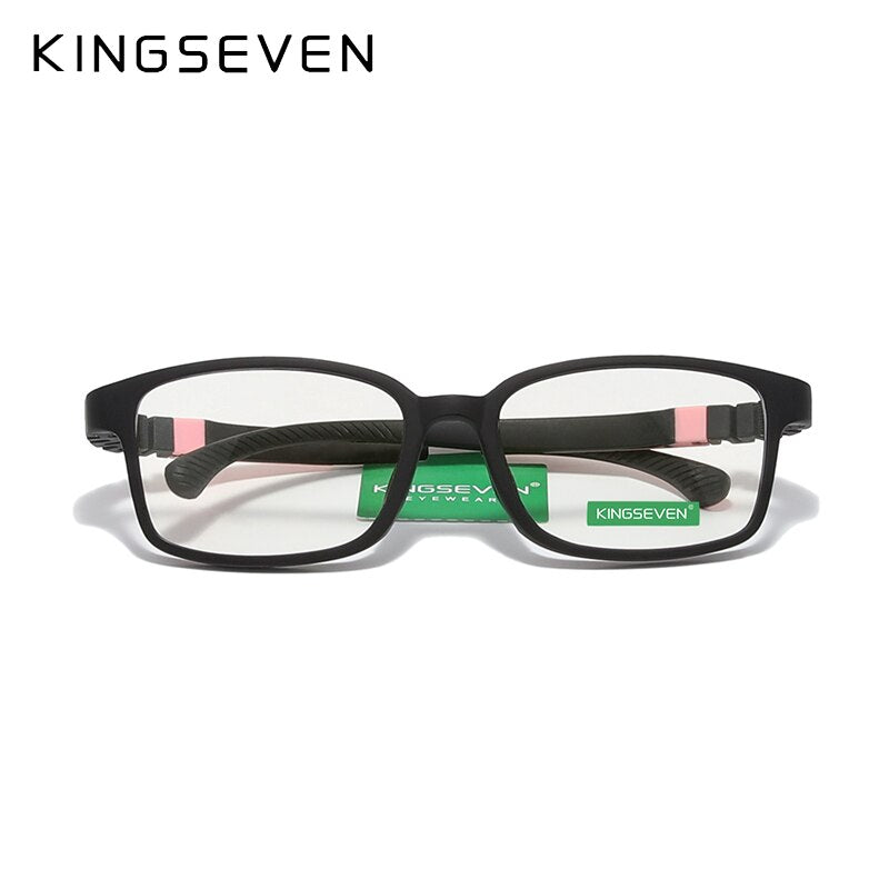 KINGSEVEN Children L Size 50mm Anti-blue  Glasses Square Blue Light Blocking Kids Boy Girls Computer Optical Frame UV400 Filter - KiwisLove