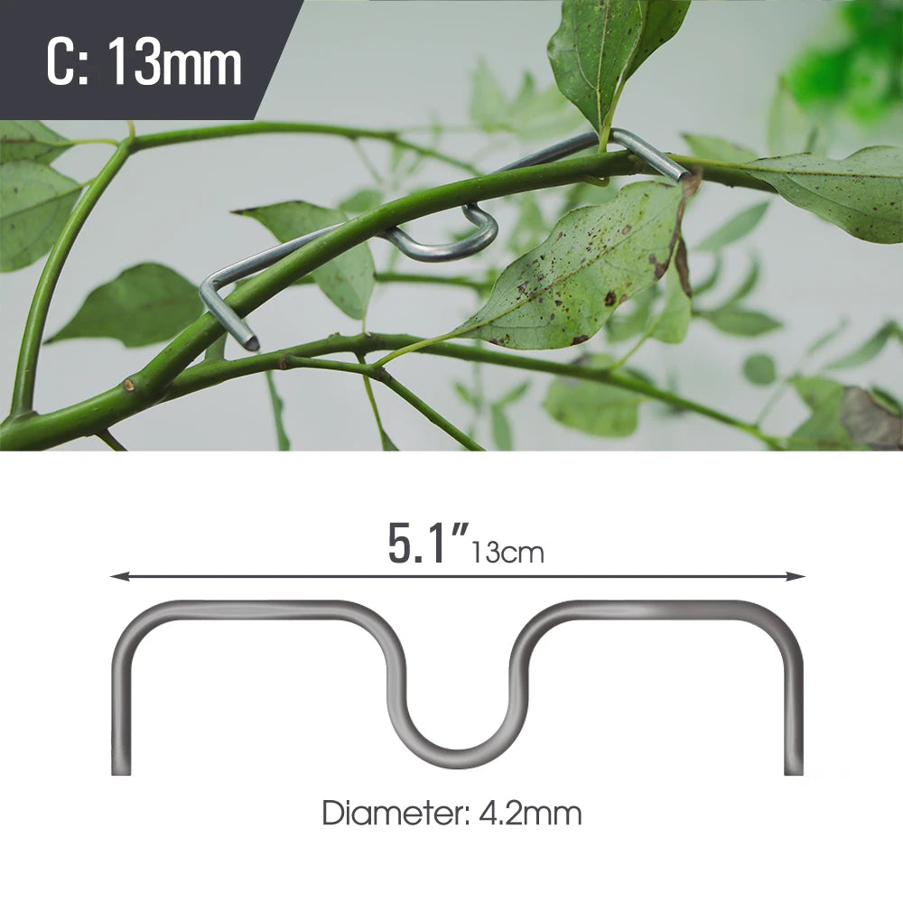 10Pcs 8/10/13/18cm M Type Fruit Tree Branches Holder Plant Support Metal Puller Tying Machine Finalizer Gardening Planters Tool