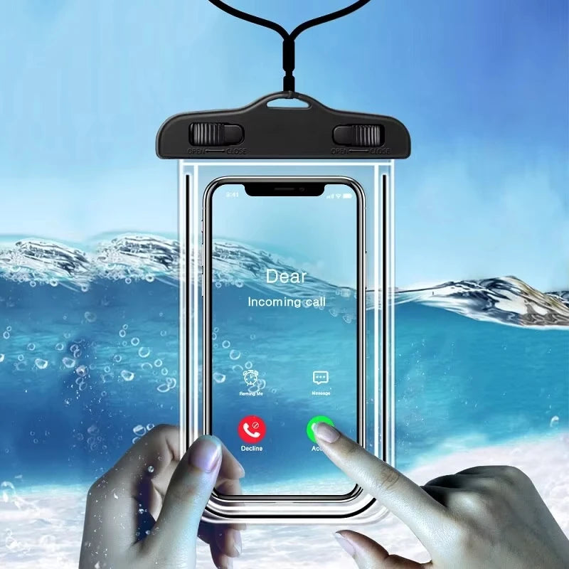 5/2/1PCS Universal Waterproof Phone Pouch Cellphone Dry Bag Case Underwater Phone Protector PV Cover for Kayaking, Beach fishing