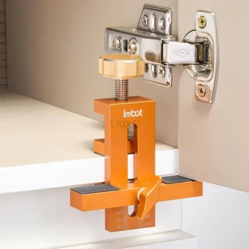 Wardrobe Cabinet Door Panel and Rebounder Punched Mounting Jig Woodworking 10mm Doweling Drilling Guide Locator Installing Clip