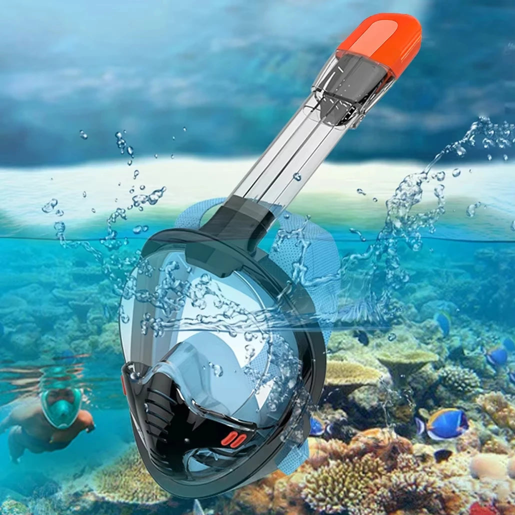 Adults Snorkel Mask Detachable Camera Mount Dry Transparent Breathing System Panoramic View Anti Leak Fog Swim Pool Equipment