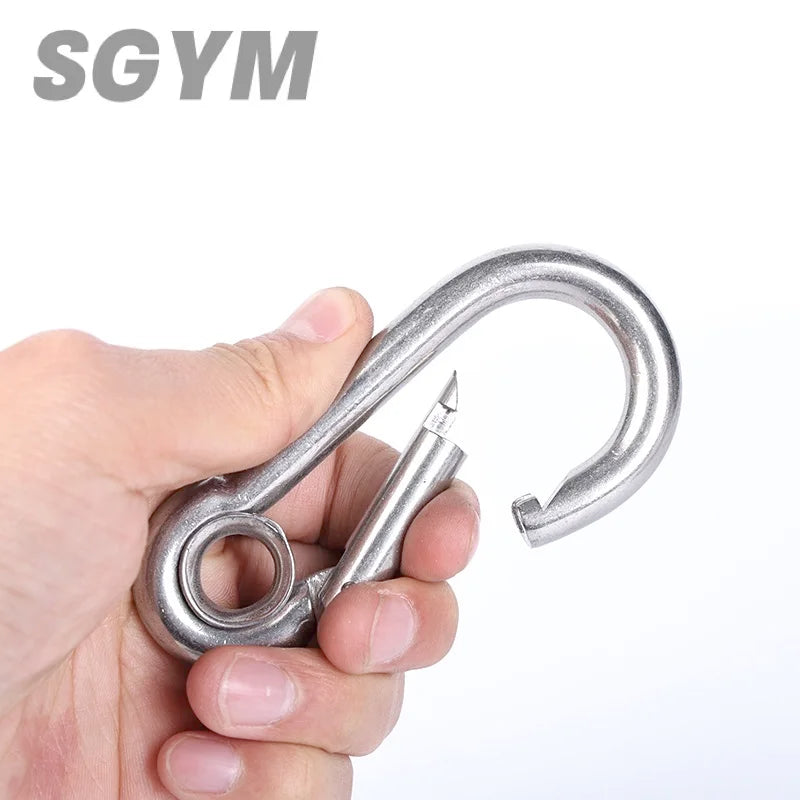 M4 M5 M6 M8 M10 304 Stainless Steel Spring Snap Carabiner Quick Link With Hole Ring Hook snap shackle Chain Fastener Hook