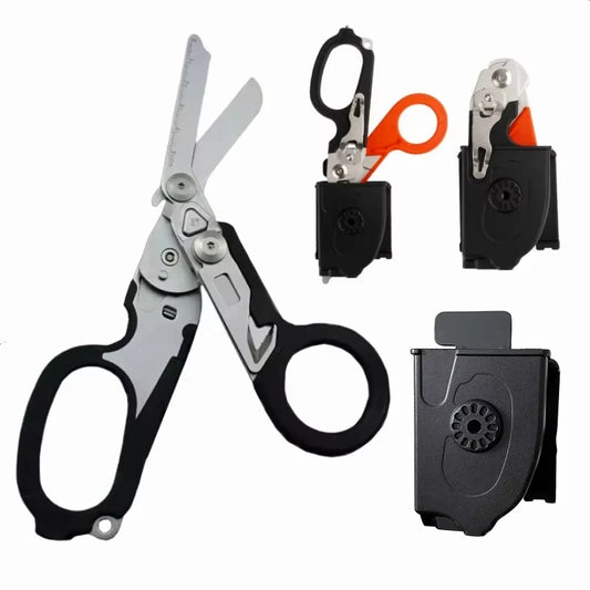 Multifunction Scissors XIAOTREE For Raptors First Aid Expert Tactical Folding Scissors Outdoor Survival Tool Combination Gadget