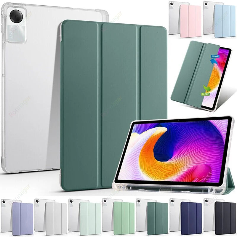 Tablet Cover for Lenovo Xiaoxin Pad 2024 Tab M11 TB-330FU TB-331FC with Pencil Holder Soft Back Funda Lenovo Tab M11 Wake/Sleep