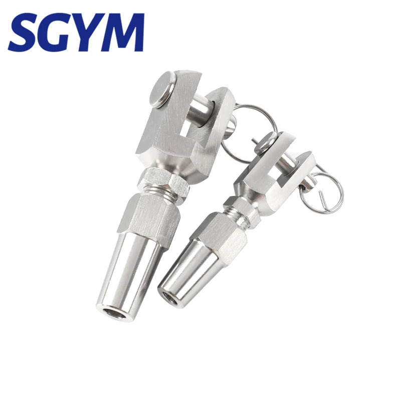 4PCS  3/4/5mm Wire Rope 316 Stainless Steel Swageless Fork/Jaw Terminal Cable DIY Fitting Quick Installation Marine Grade