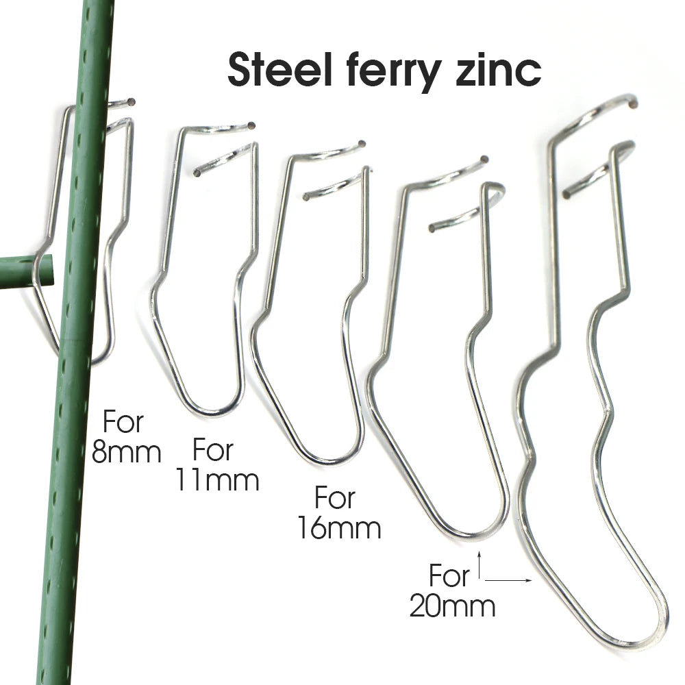 10/20pcs Metal Holder Plant Support Cage 8/11/16/20mm Wire Rod Fixing Buckle for Garden Vegetables Frame Rod Fastener Quick tool