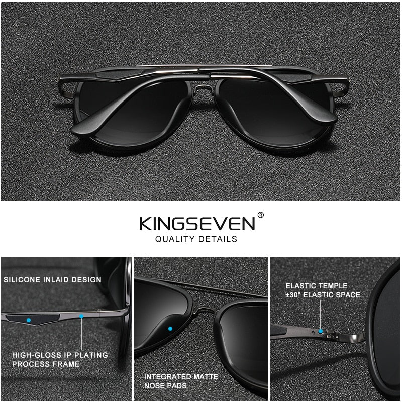 KINGSEVEN 2022 Brand Classic Pilot Polarized Sunglasses Men's Driving Male Sun Glasses Eyewear UV Blocking Oculos N7936 - KiwisLove