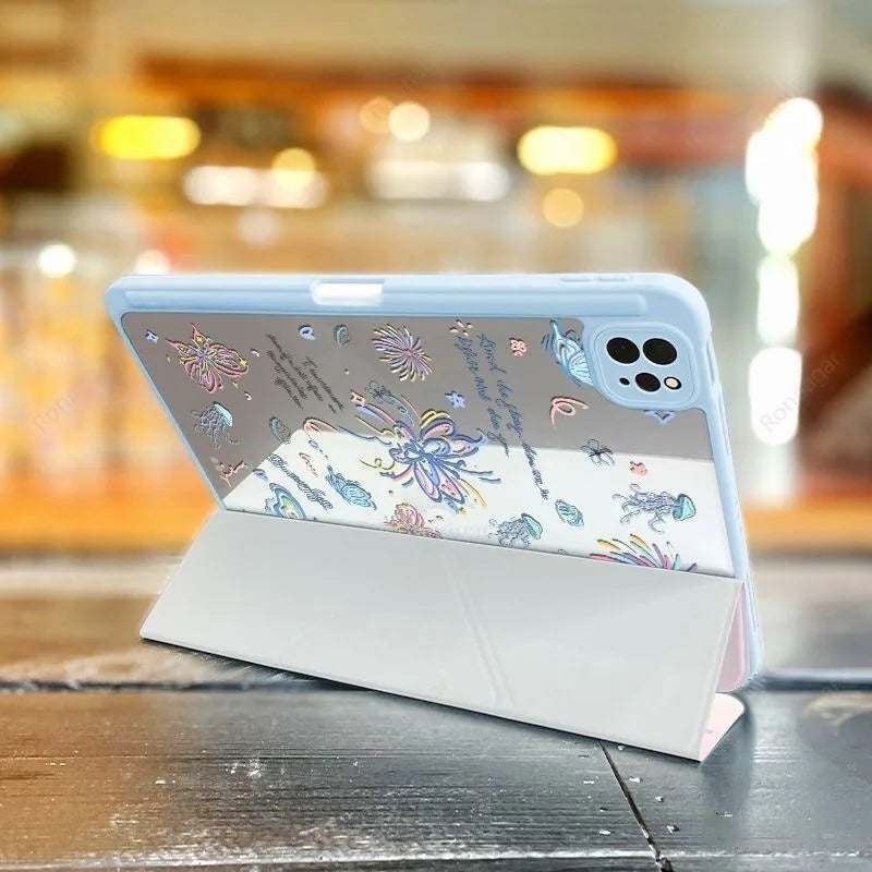 Y fold Butterfly Case for iPad (A16) 11th Gen 10th 10.2 9th 8th 7th Funda for iPad Air4 5 Air11 13 Pro11 13'' M4 Pro12.9 5th 6th