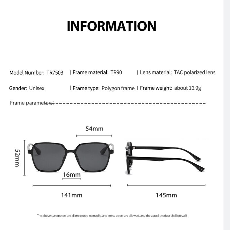 Men Women's Sunglasses Vintage TR90 Eyeglasses Polarized UV400 Sun Glasses Luxury Outdoor Fashion Eyewear For Male Female V7503 - KiwisLove