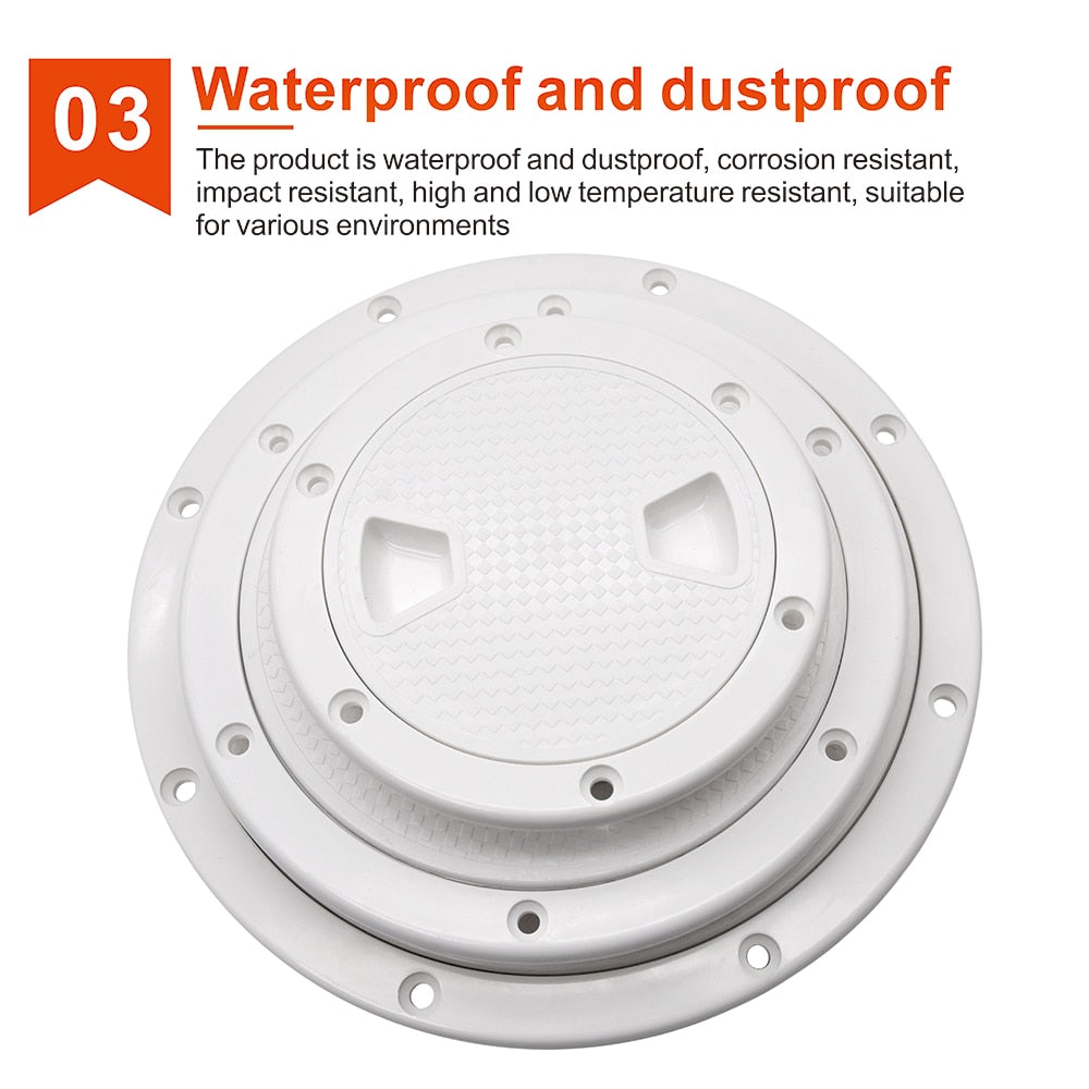 HD ABS Plastic Round Deck Inspection Access Hatch Cover 4Inch 6Inch 8Inch Non Slip Inspection Deck Plate Boat Marine Accessories - KiwisLove