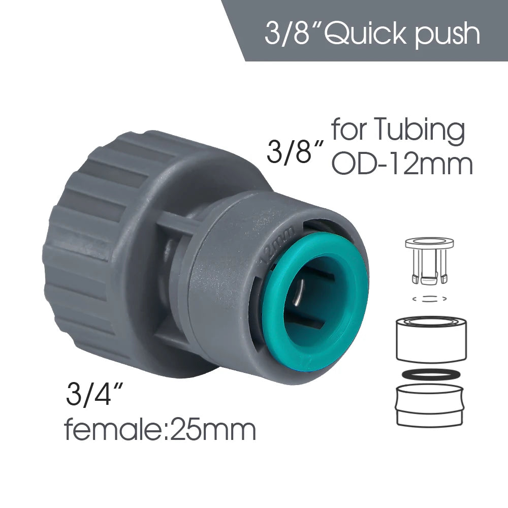 10/20pcs 12MM Tubing Accessory Garden Irrigation Fitting for OD-12MM Hose Adapters Anti-Fall Off Tee Elbow Equal Stake Quick Con