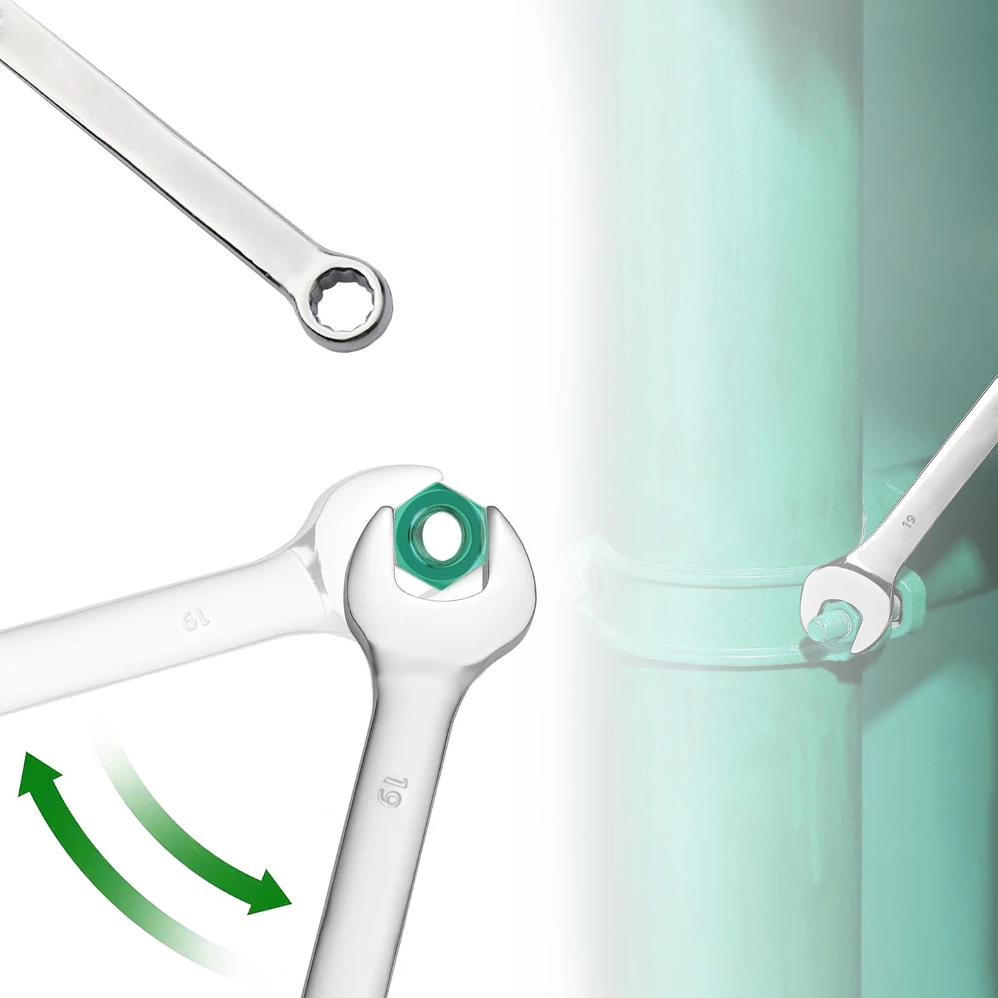 Dual-use plum blossom open end Ratchet wrench 7MM-24MM Combination spanners nut cutter combined Key Repair hand tools