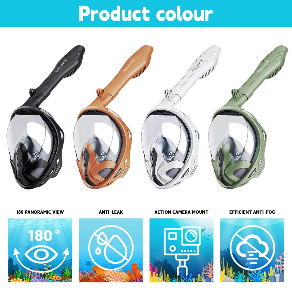 XIAOTREE New Underwater Diving Anti-Fog Full-Face Snorkeling Mask, Snorkel Breathing Mask, Safe and Waterproof