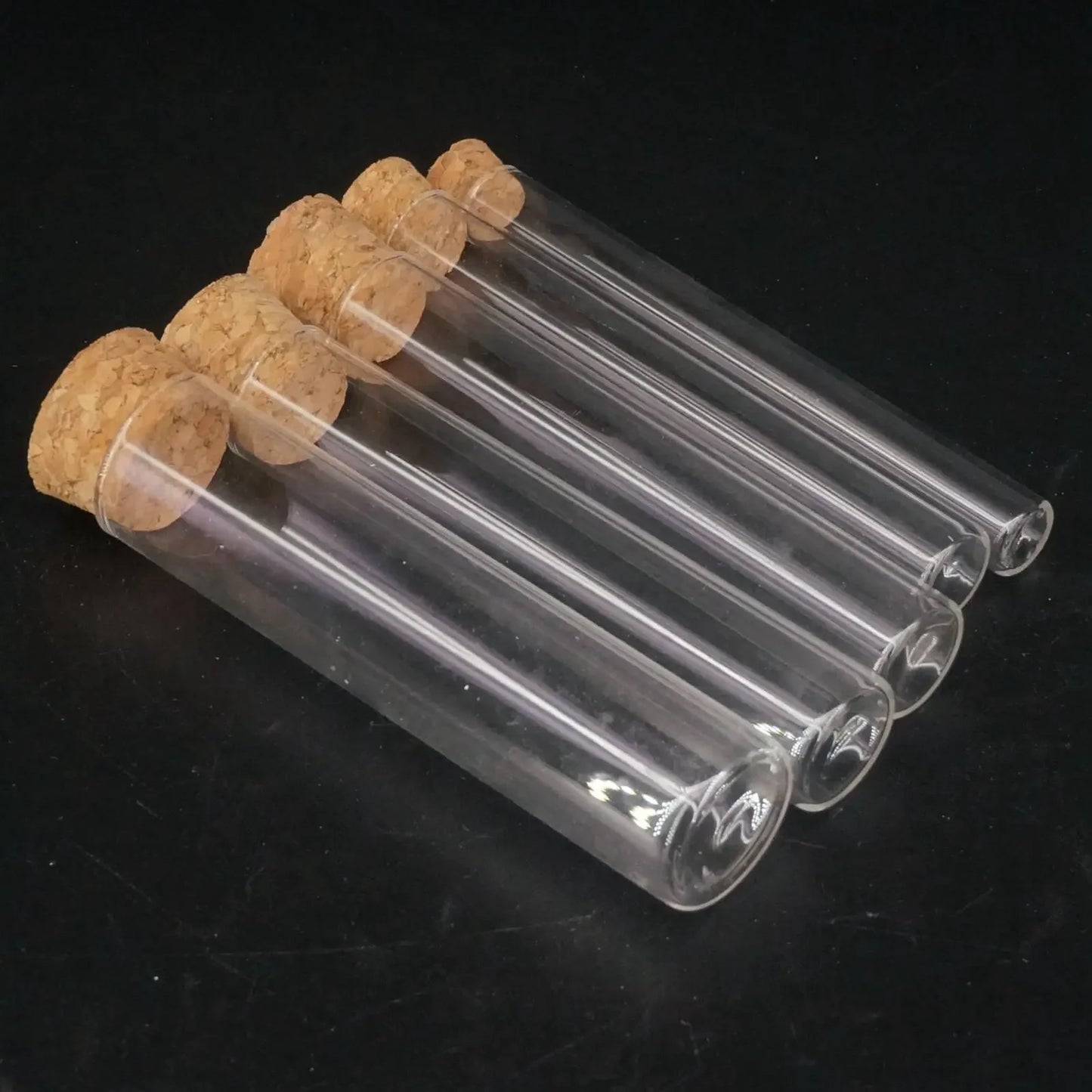 5pcs Oute Diameter 12mm 15MM 18MM 20MM 25MM 30MM 35MM 40mm Lab Glass Test Tube Flat Bottom With Wood Stopper Thermostability - KiwisLove