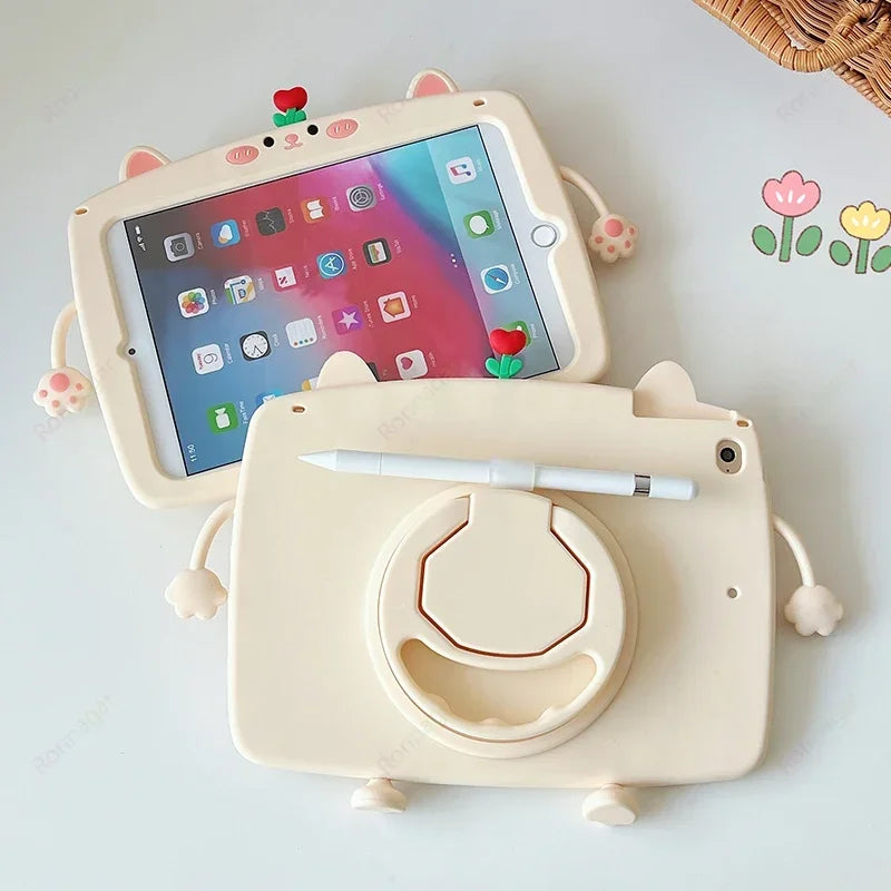 Case for Xiaomi RedMi Pad SE 11inch 2023 Kids Friendly Soft Silicone 360° Rotating Stand Cover for RedMi Pad 10.61'' 2022 Tablet