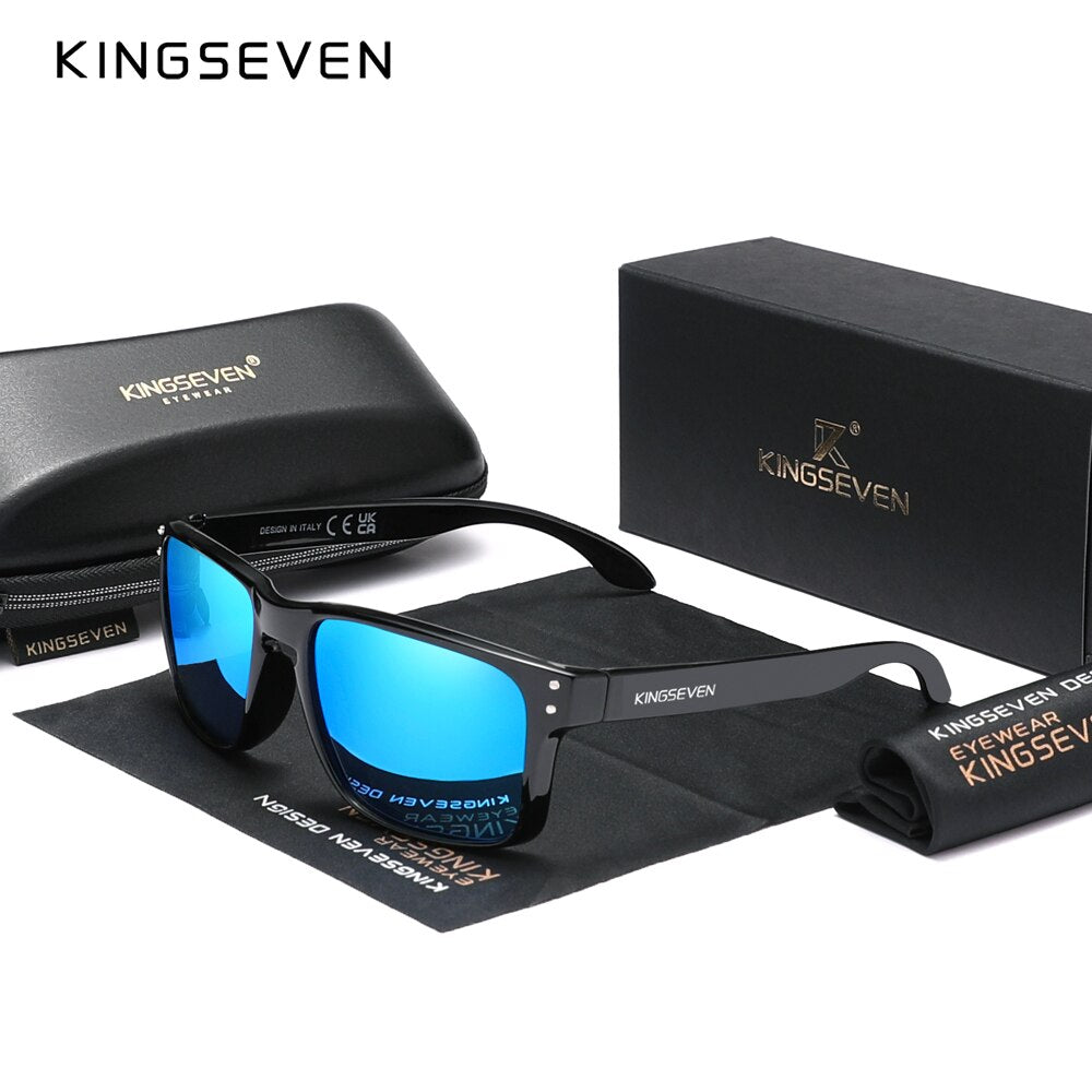 Genuine KINGSEVEN Brand Square Retro TR90 Polarized Sunglasses Women Men Carbon Fiber Pattern Design Outdoor Sports Eyewear - KiwisLove