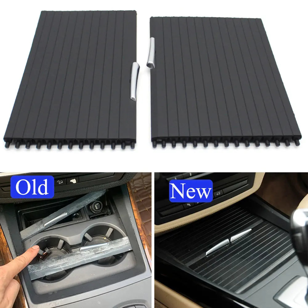 For BMW X5 X6 E70 E71 E72 Front Console Cup Holder Sliding Shutters Cover Trim Center Roller Blind Cover Replacement 2007-2014 - KiwisLove